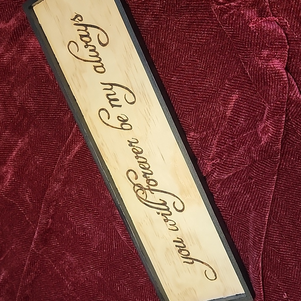 Pyrography sign